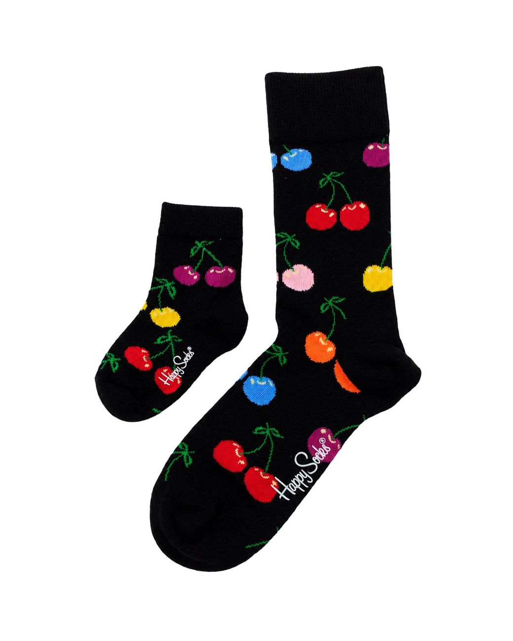 Happy Socks Black 2-Pack Cherry Mini & Me Gift Set Cotton for men