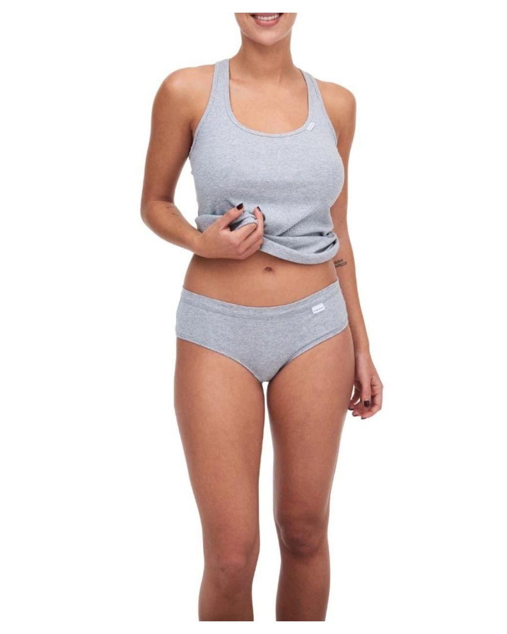 Chantelle Gray Cotton Comfort High Waist Brief