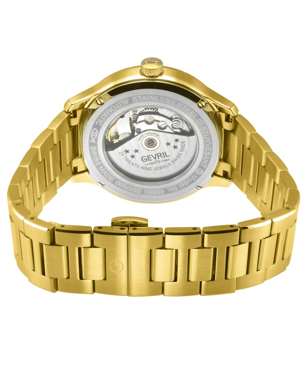 Gevril Metallic Stuyvesant 316L Stainless Steel Ipyg Case, Cool Dial, Bracelet Watch for men