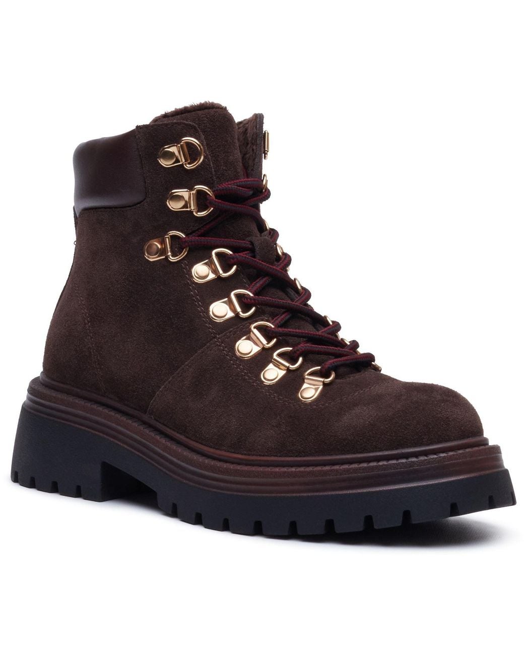 Hush Puppies Brown Robyn Hiker Suede Chocolate Heeled Ankle Boots