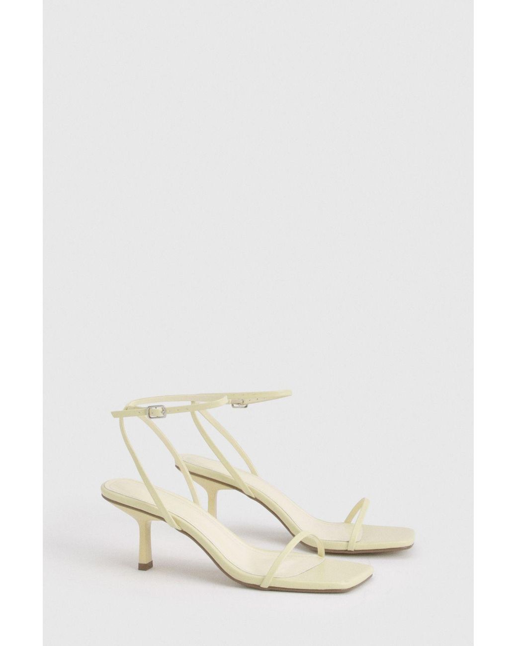 Boohoo Brown Wide Fit Square Toe 2 Part Mid High Heels