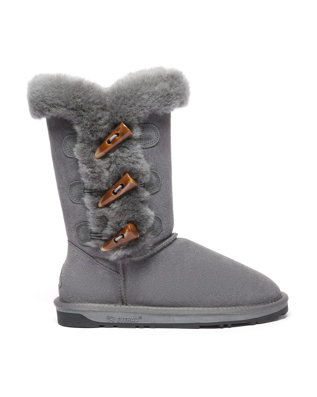 EverAu Australia Gray Ever Au Ashy Horn Toggle Buttons Tall Boots