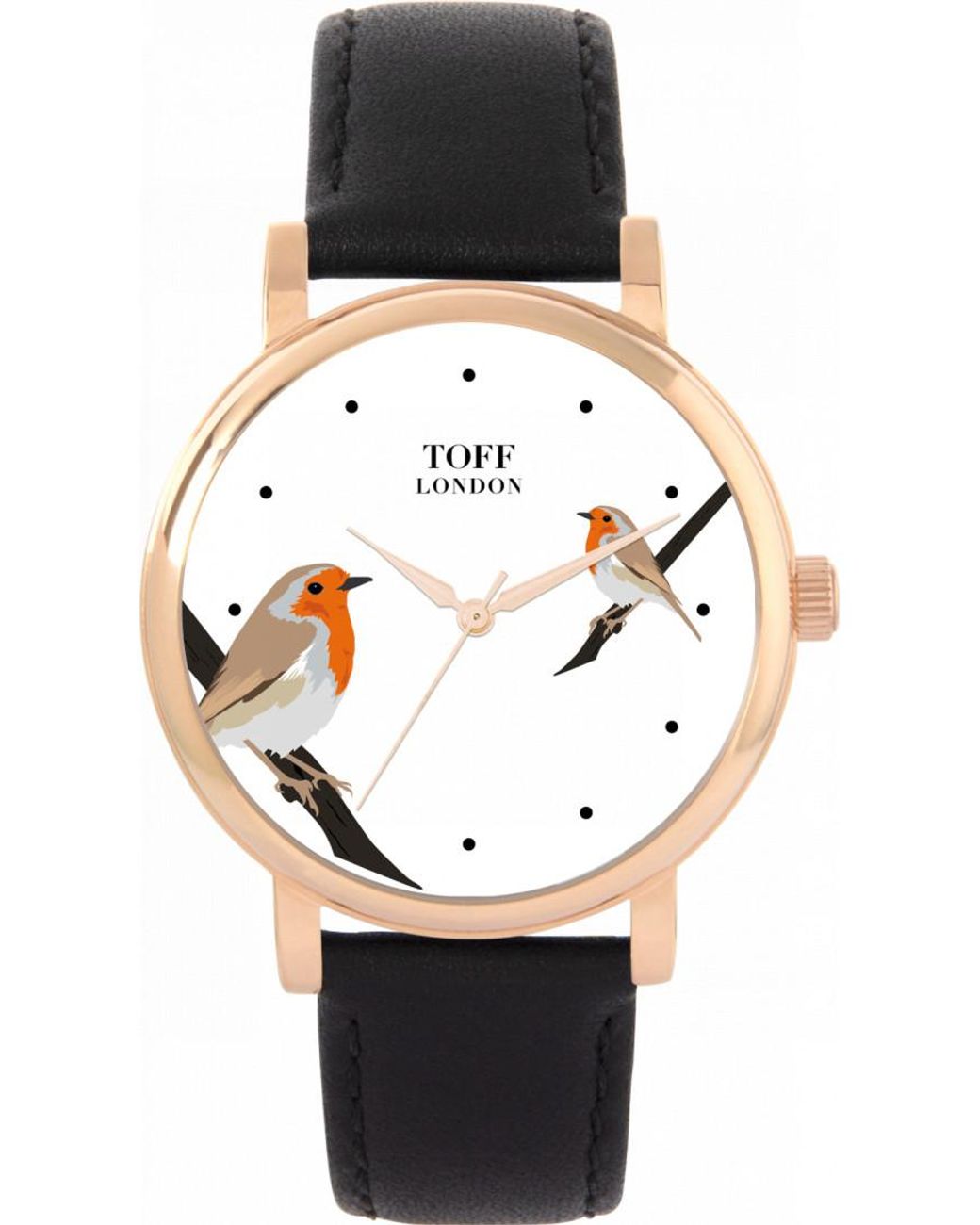 Toff London Black Tlws-28883 Ladies Robins Bird Watch
