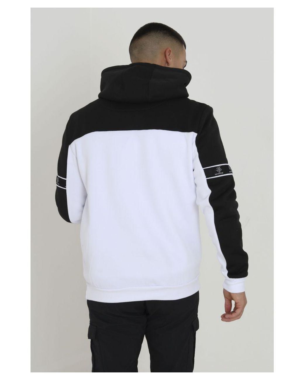 Brave Soul White Overhead Hoodie With Kangaroo Pocket for men