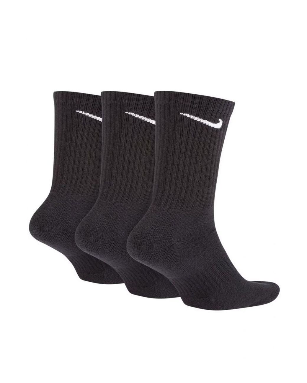 Nike Black Everyday Cushion Crew Training Socks 3 Pairs for men