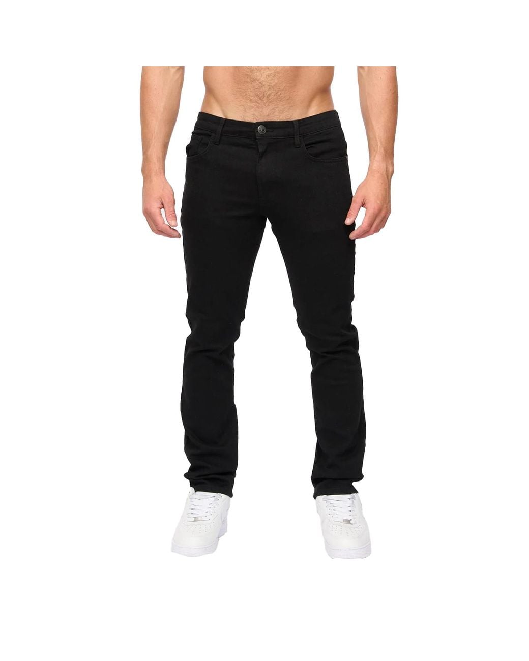 Crosshatch Black Draker Straight Leg Jeans for men