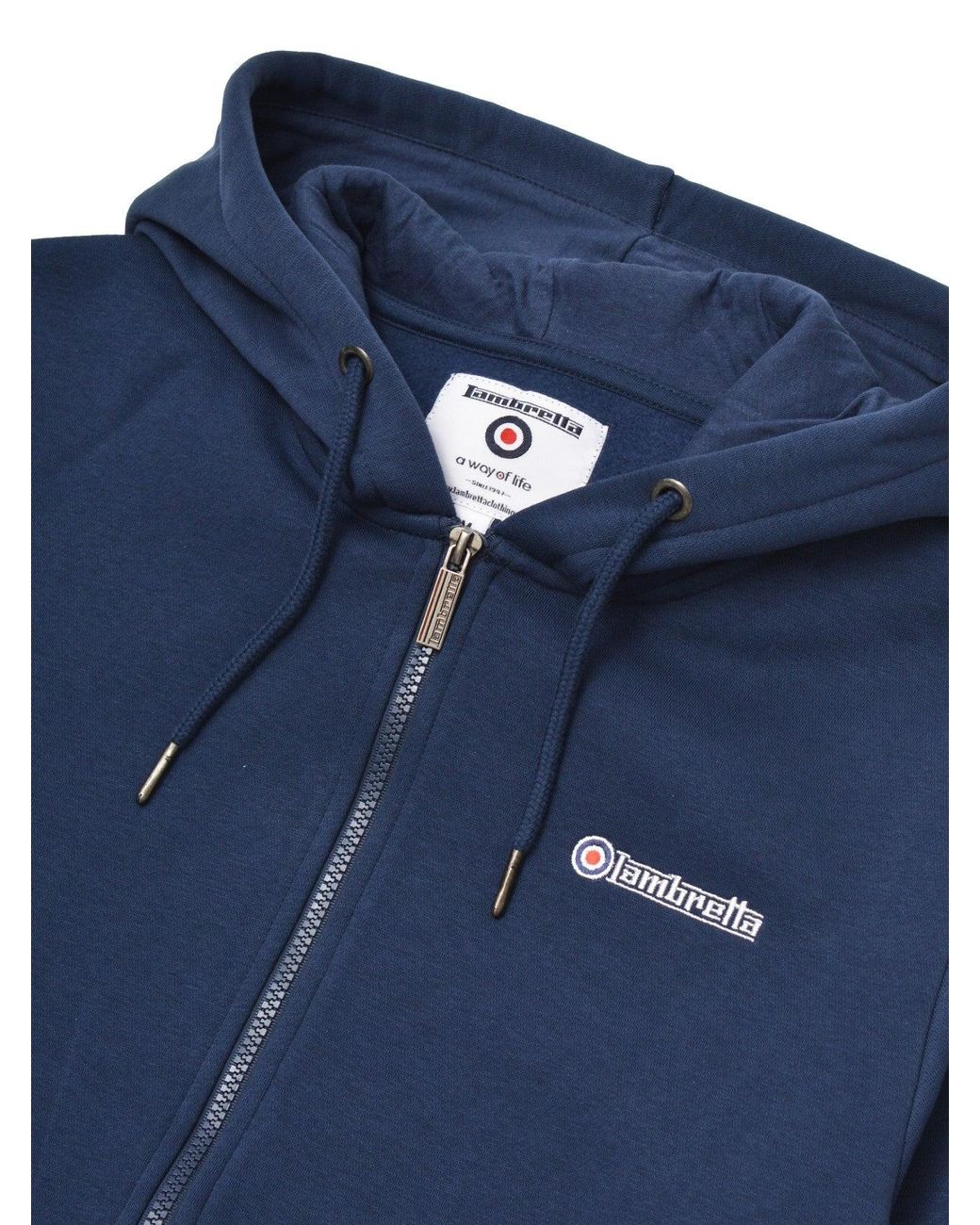 Lambretta Blue Khaki Zip Hoodie for men