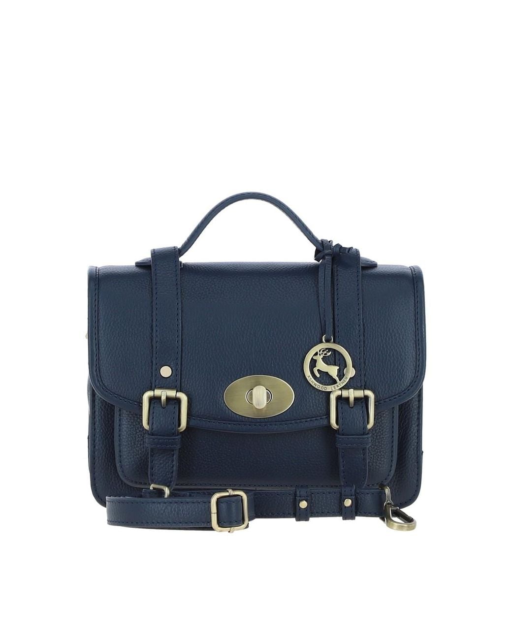 Ashwood Leather Blue Stylish Real Large Satchel Bag