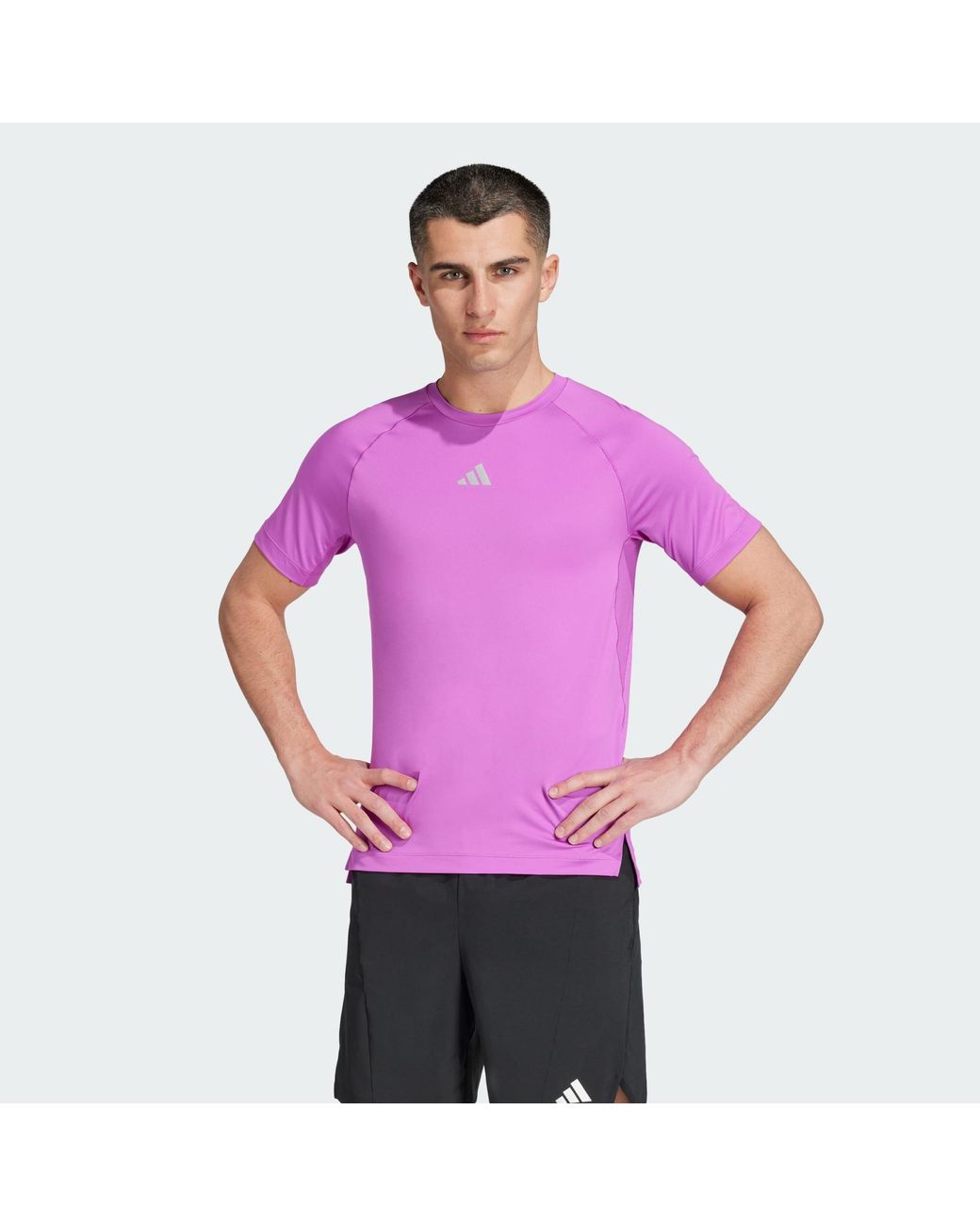 Adidas Originals Purple Gym Training Tee for men