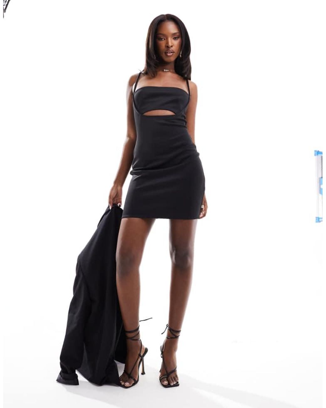 ASOS Black Scuba Binding Detail Mini Dress