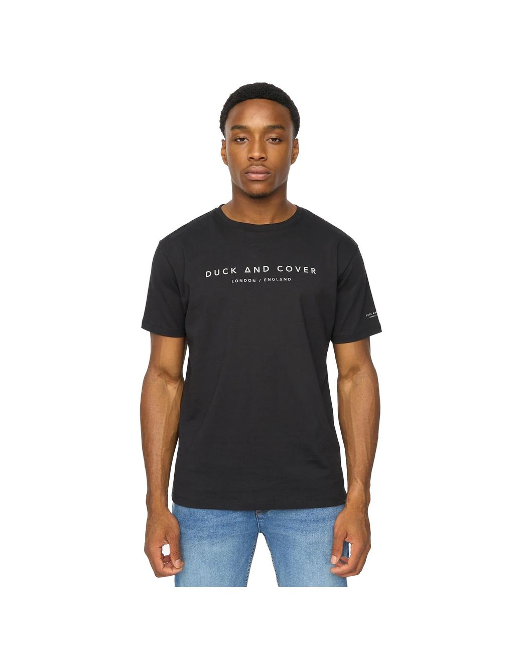 Duck and Cover Black Crytons Heavyweight T-Shirt Cotton for men