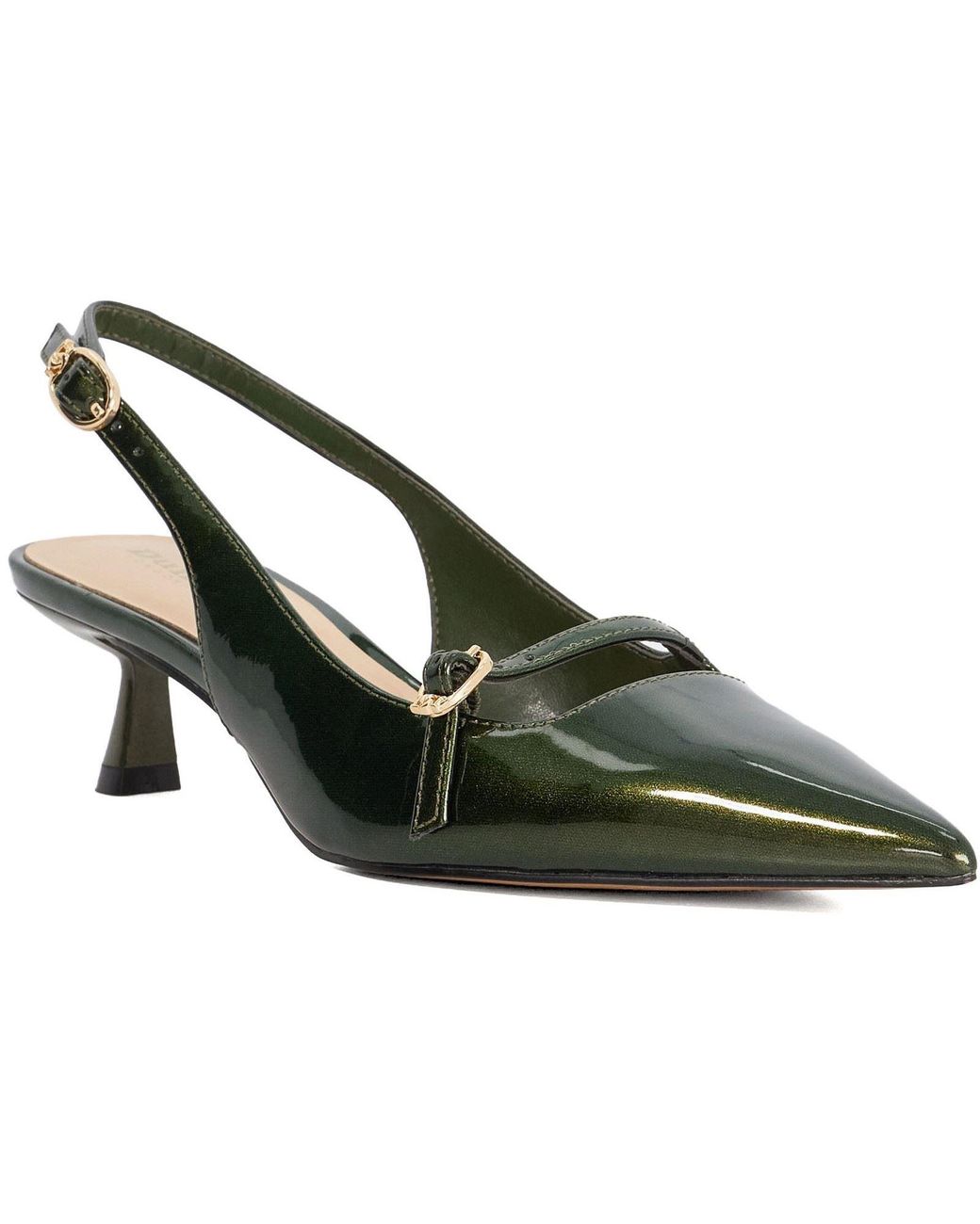 Dune Green Deserved Pointy Slingback Heels