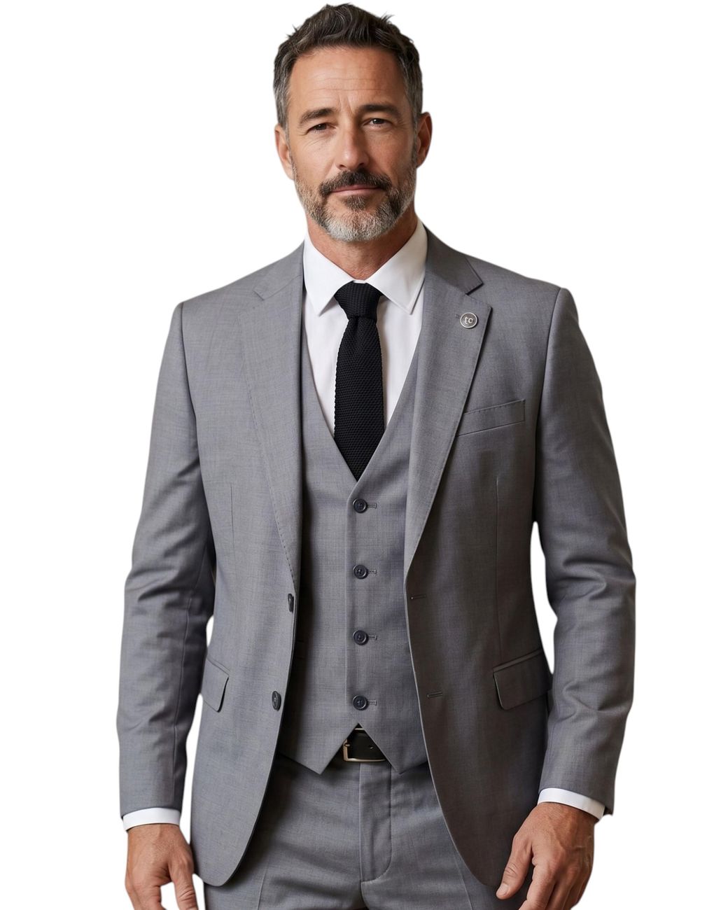 TruClothing Gray Greymens 3 Piece Formal Classic Business Workwear Suit for men