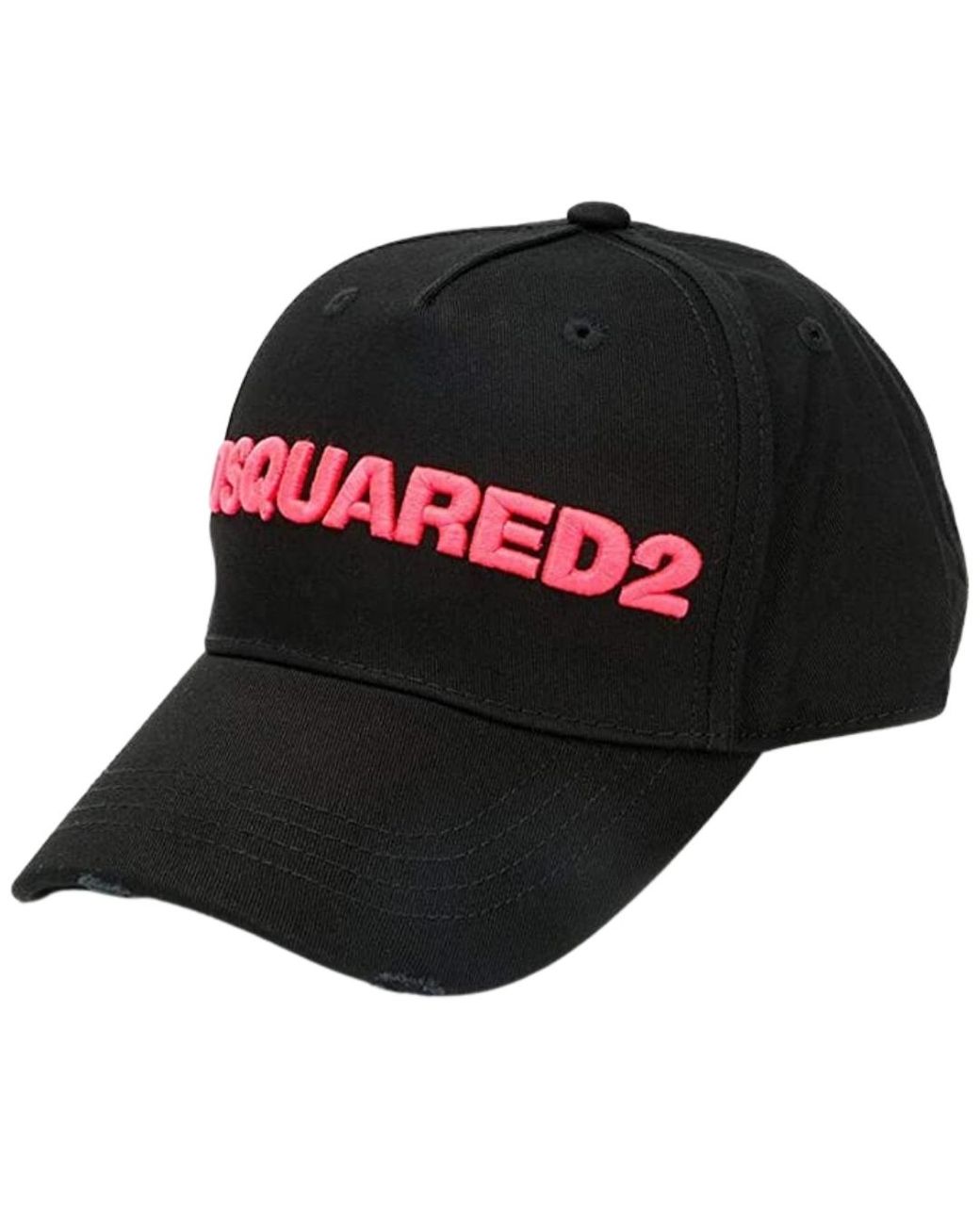DSquared² Rosa Gesticktes Logo Cap in Black für Herren