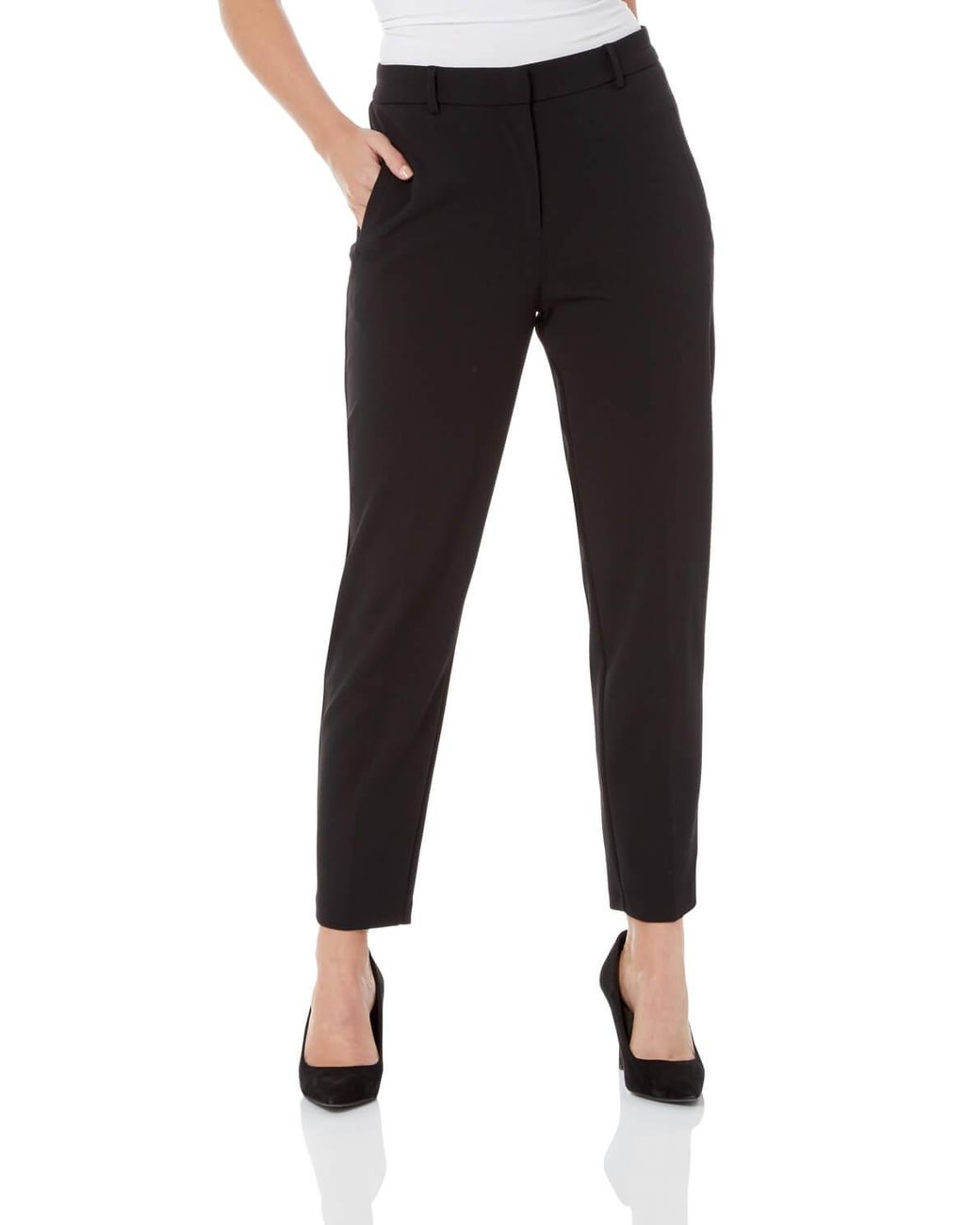 Roman Black Straight Leg Stretch Trouser