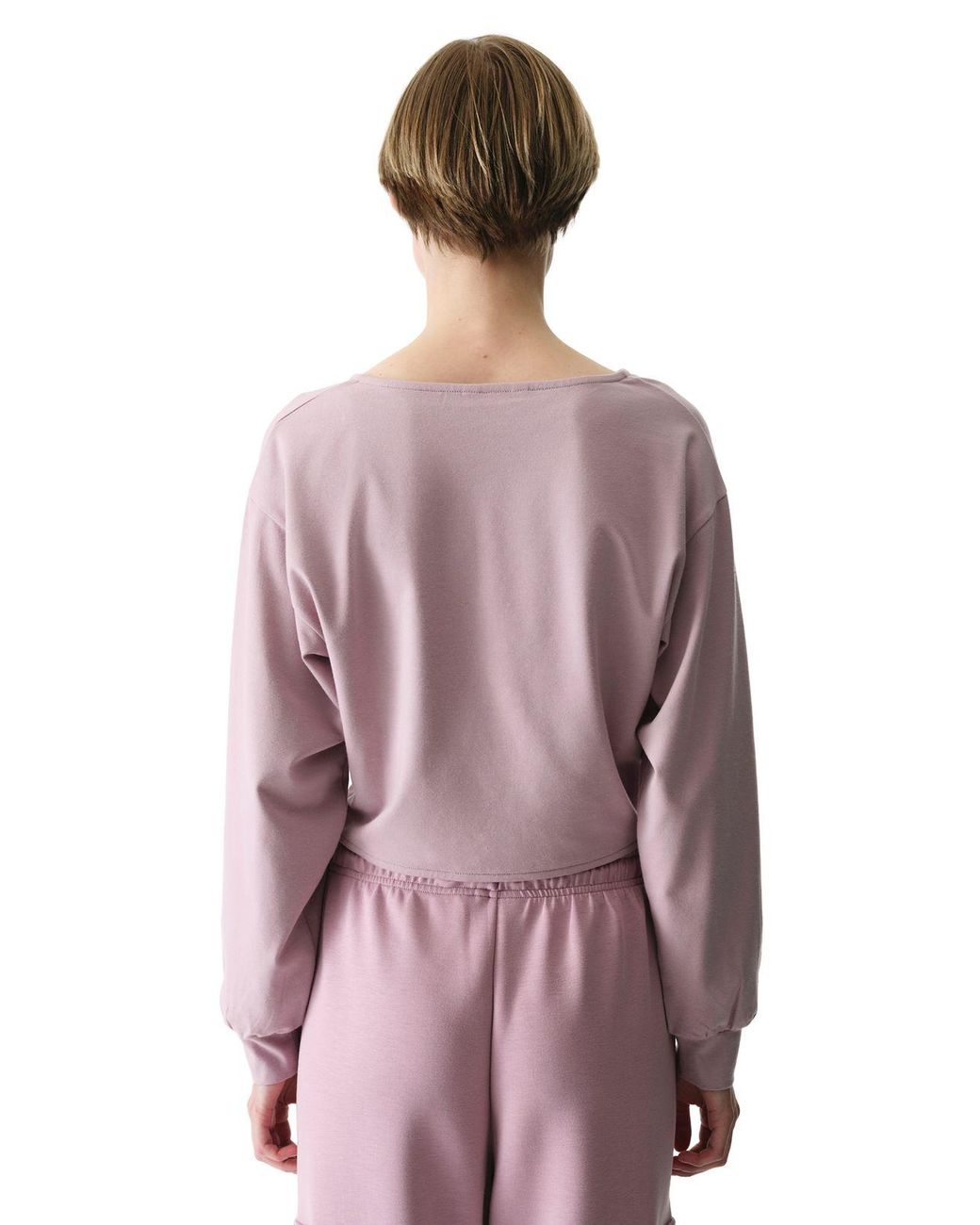 Penti Purple Oversized V-Neck Midi Sweatshirt With Tie Detail