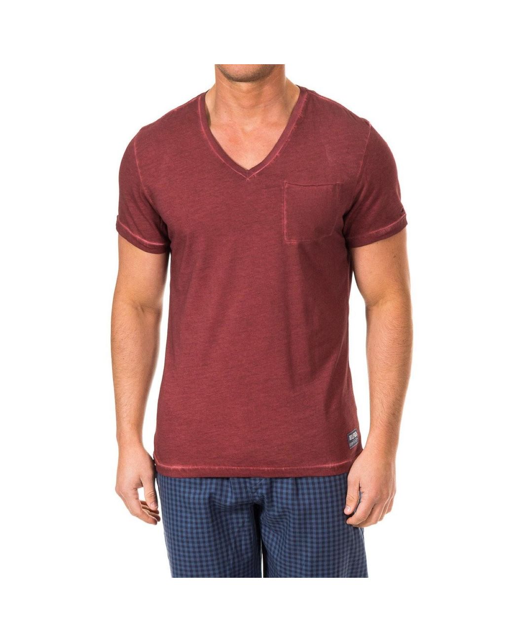 Tommy Hilfiger Red Short Sleeve V-Neck T-Shirt 2S87904584 for men