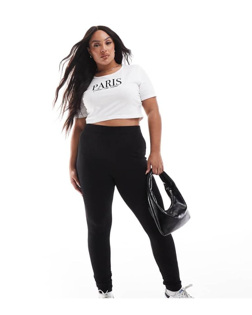 Yours Black Ribbed Leggings