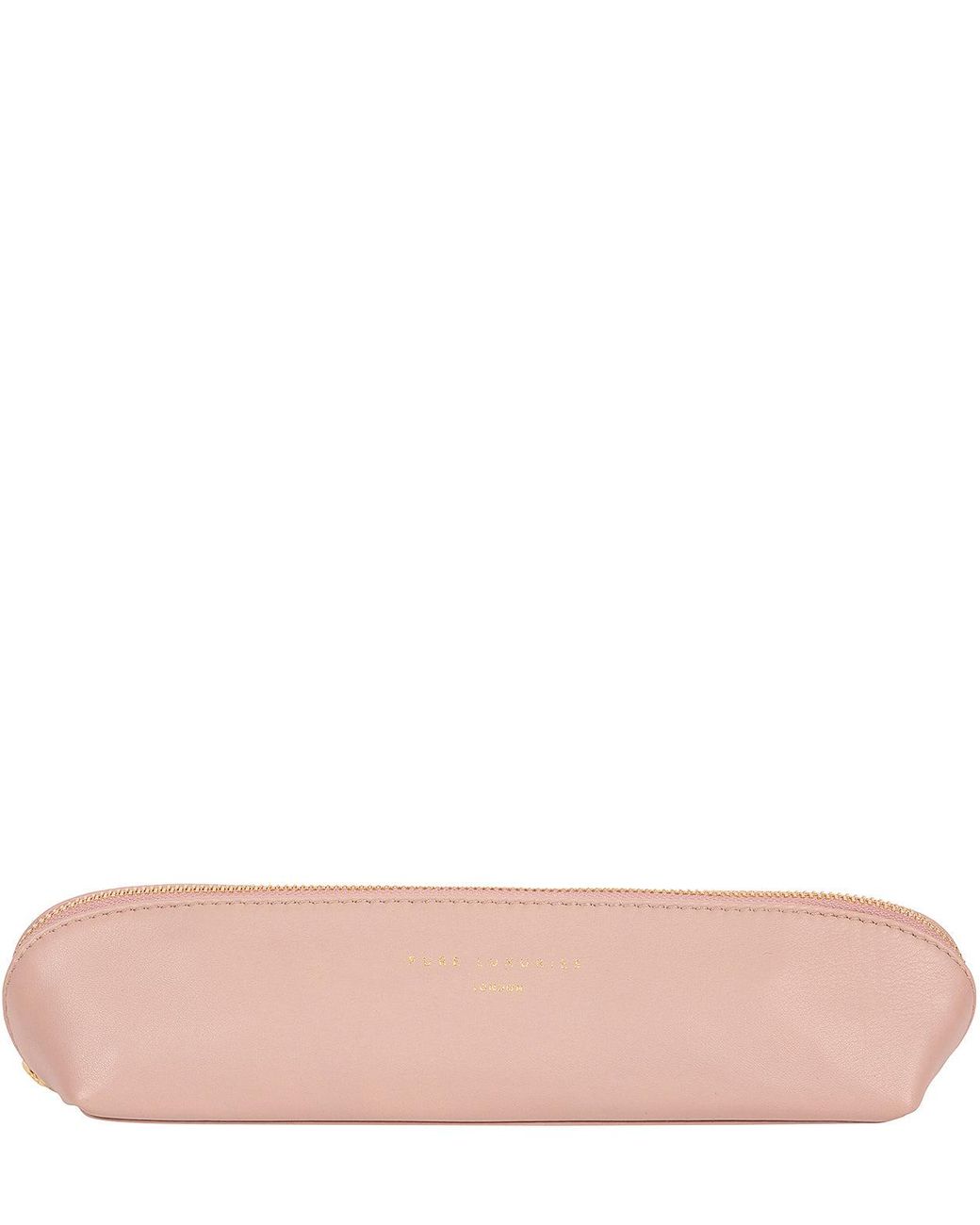 Pure Luxuries Pink 'Reeves' Leather Make-Up Brush Bag