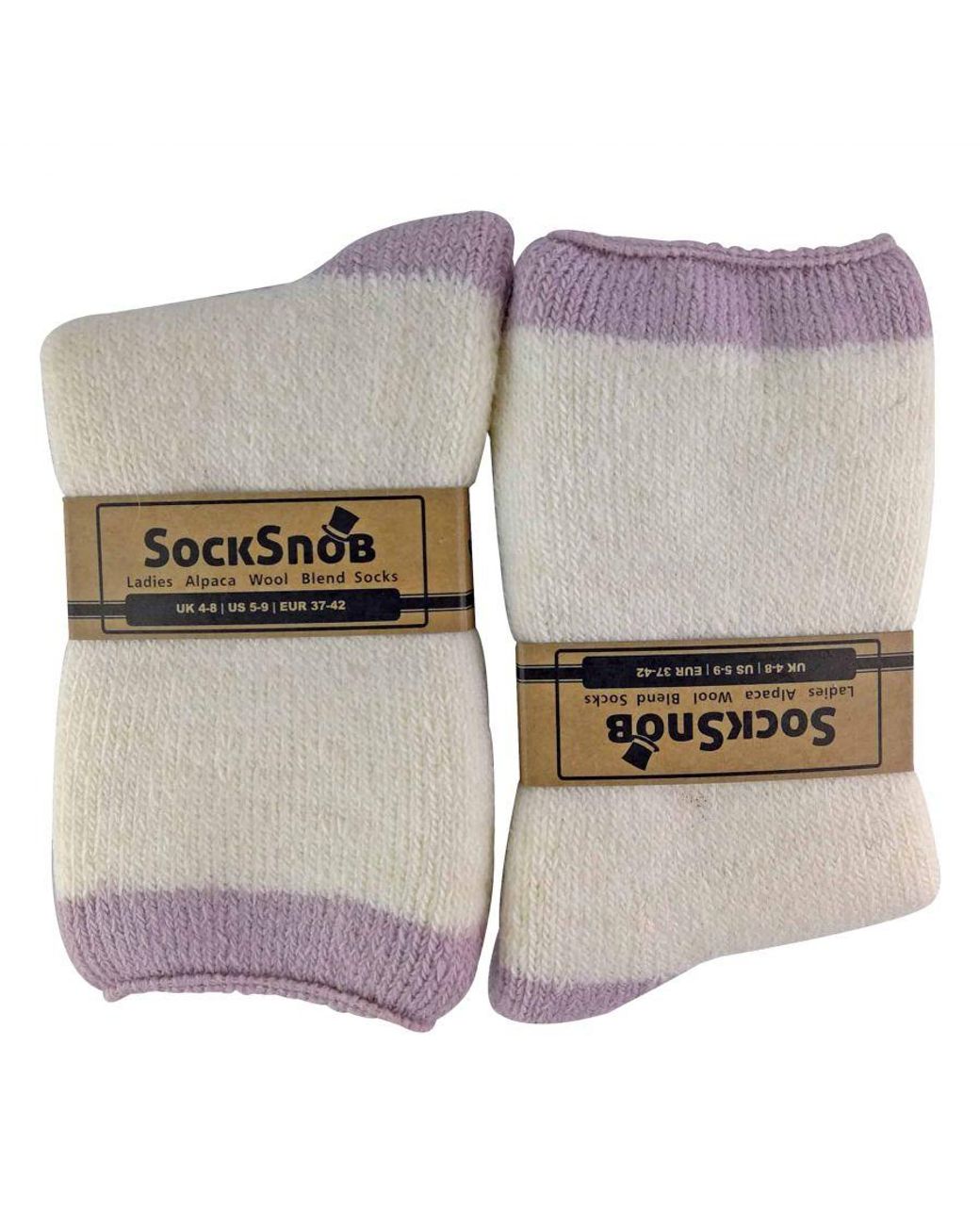 Sock Snob Pink Ladies Alpaca Wool Blend Thermal Slipper Bed Socks With Grippers