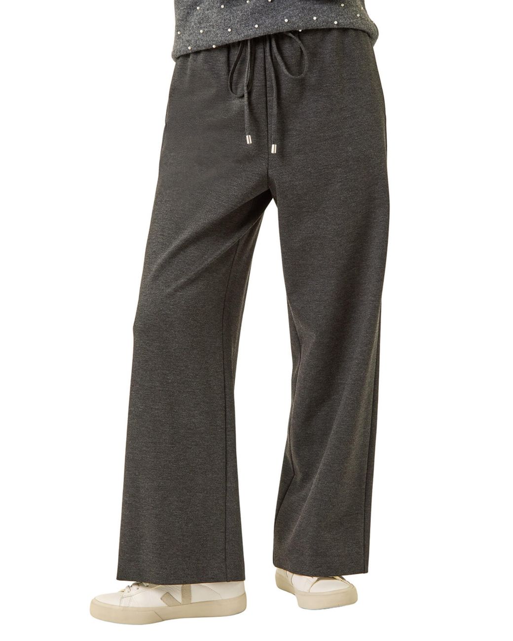 Roman Gray Petite Drawstring Ponte Trouser
