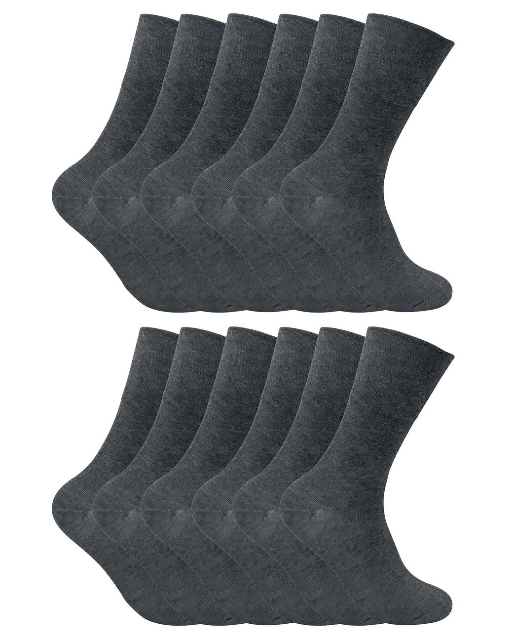 Sock Snob Gray 12 Pairs Thermal Diabetic Socks for men