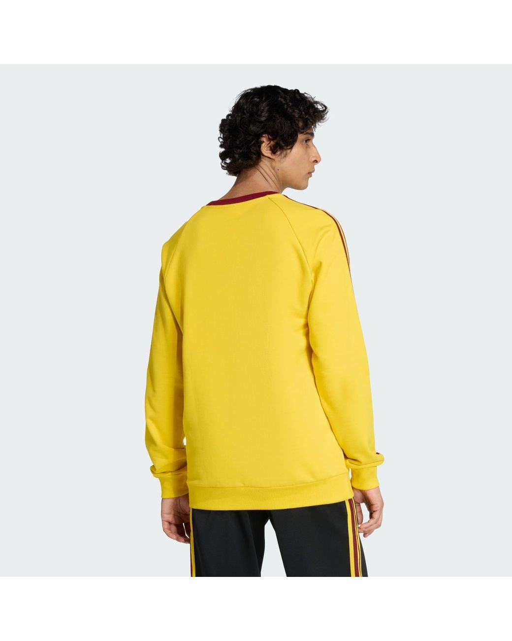 Adidas Originals Yellow As Roma Originals Crew Sweatshirt for men