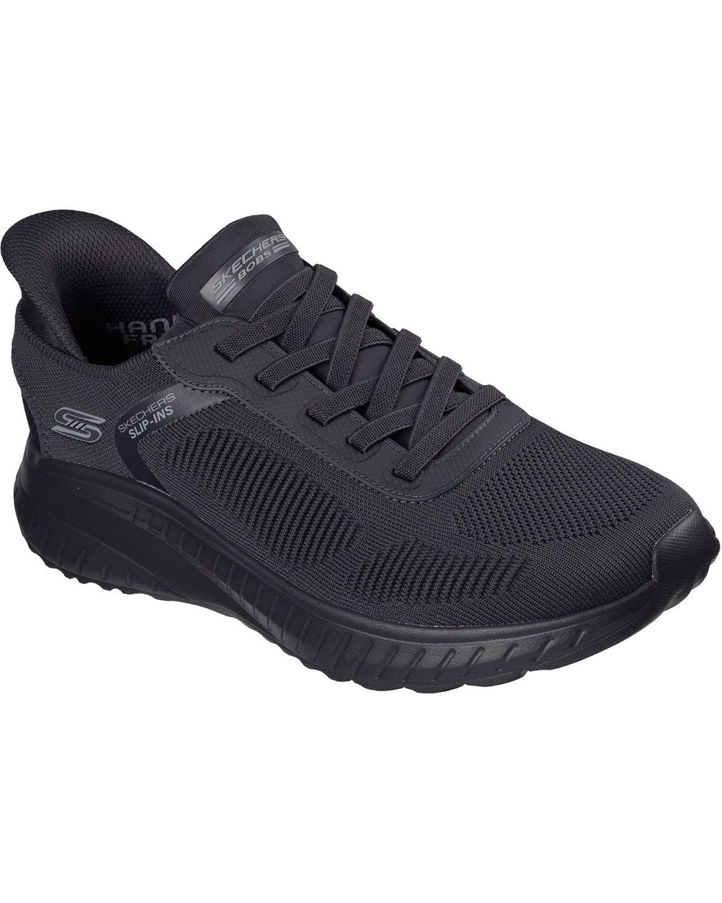 Skechers Blue Bobs Sport Squad Chaos Solid Step Textile Dark Trainers for men