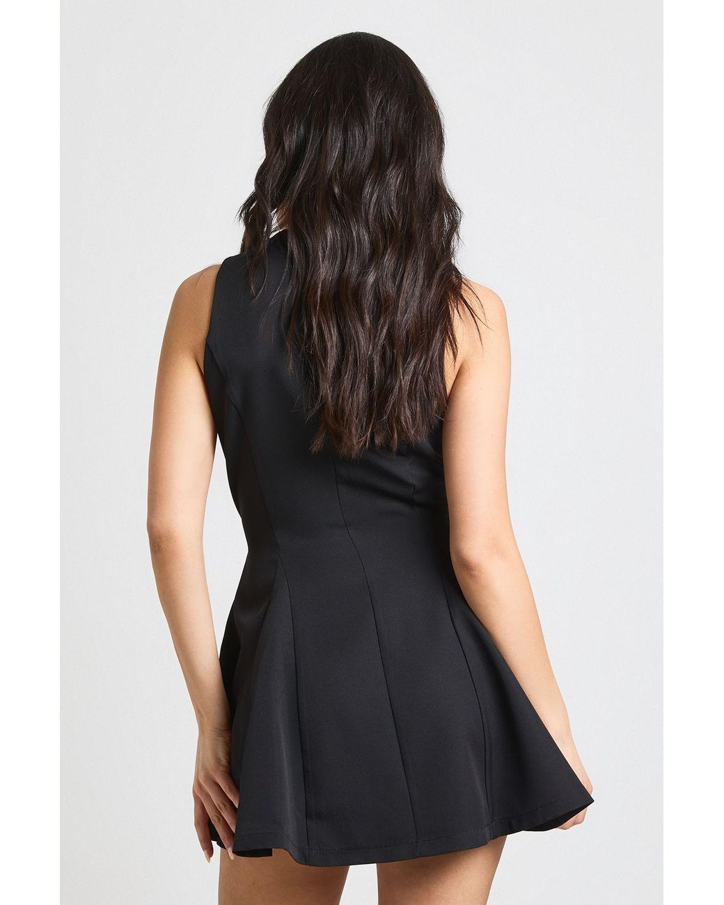 Boohoo Black Fit & Flare Tailored Blazer Dress