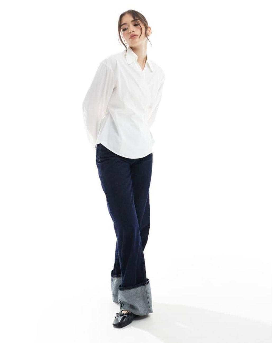 ASOS White Wrap Shirt With Cocoon Sleeve