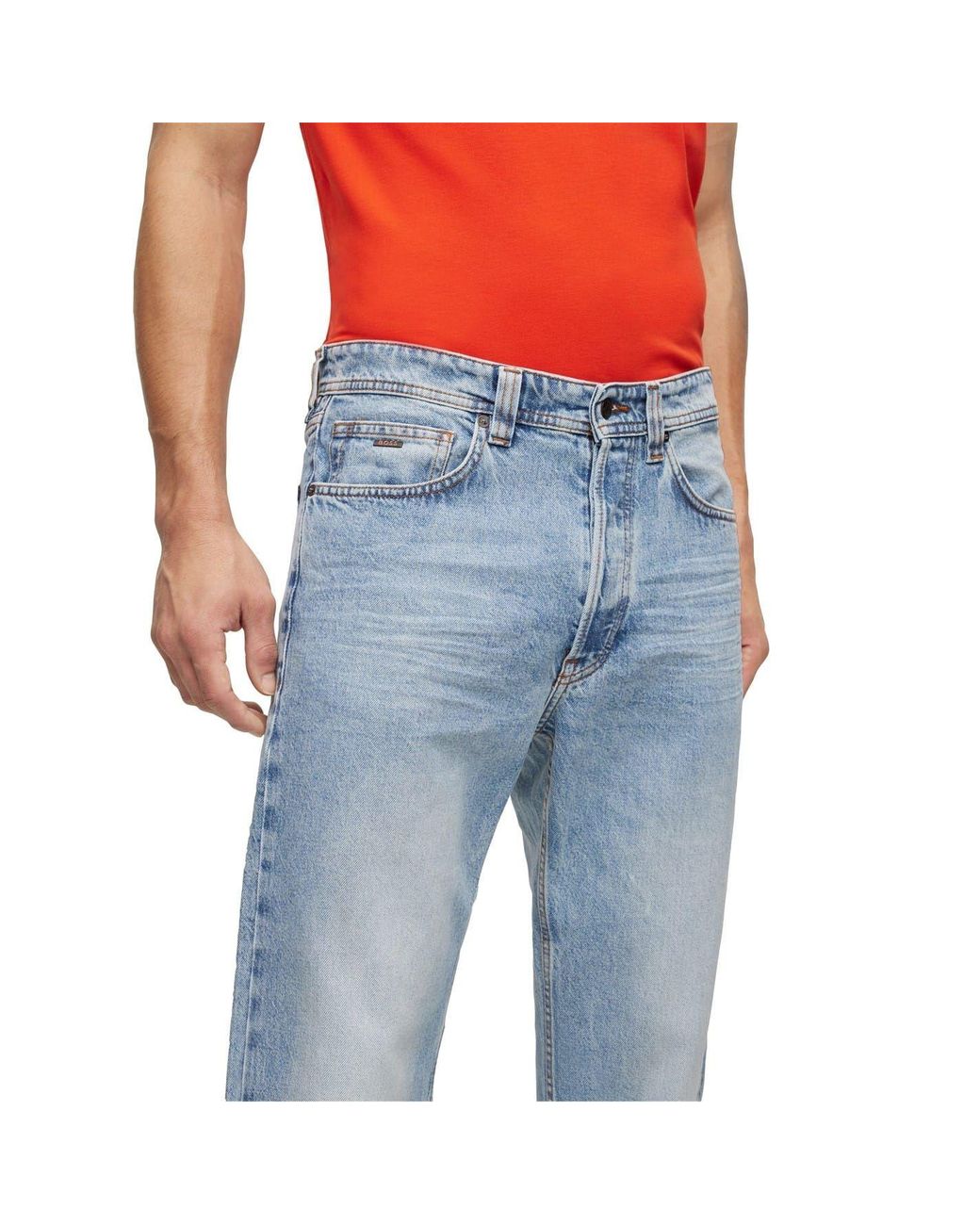 Boss Blue Five Pocket Design Slim Fit Jeans for men