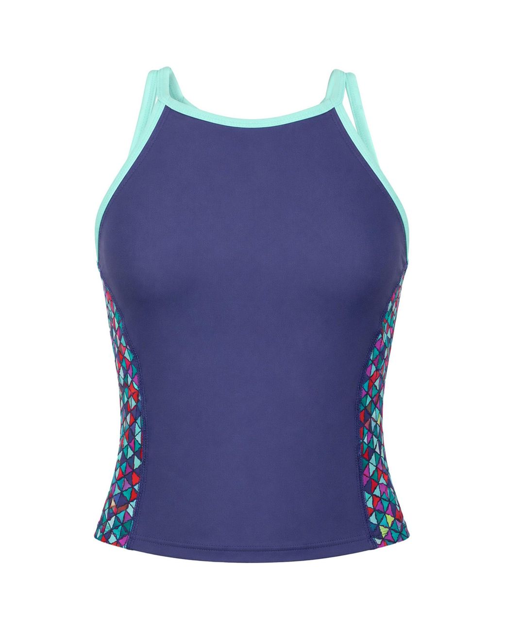 Speedo Blue Astro Pop Racerback Tankini Swimsuit Nylon