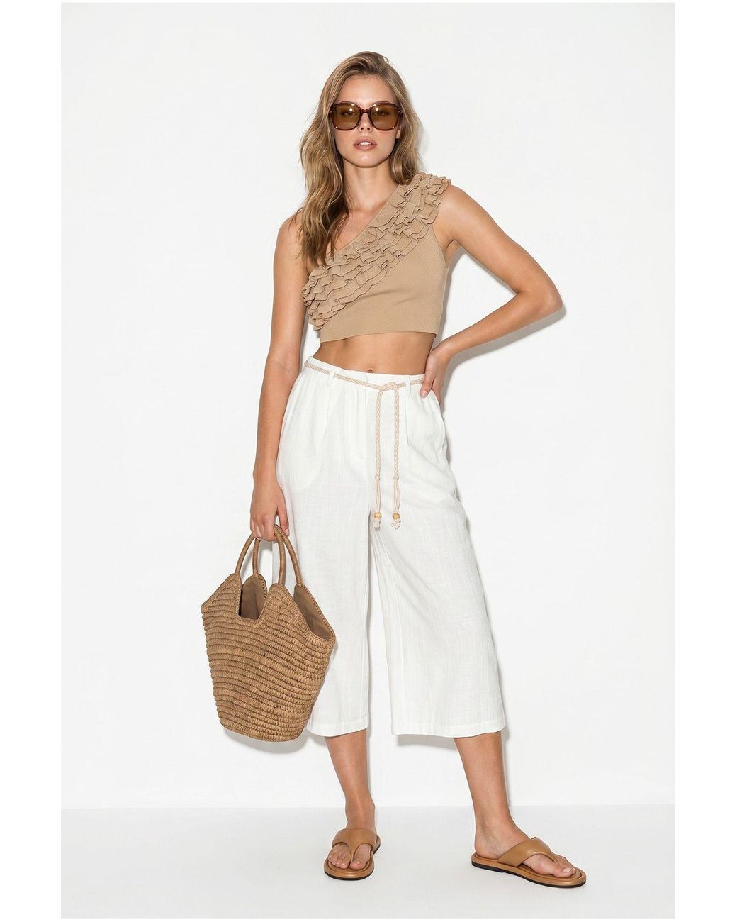 Bianco Lucci White Culotte Pants