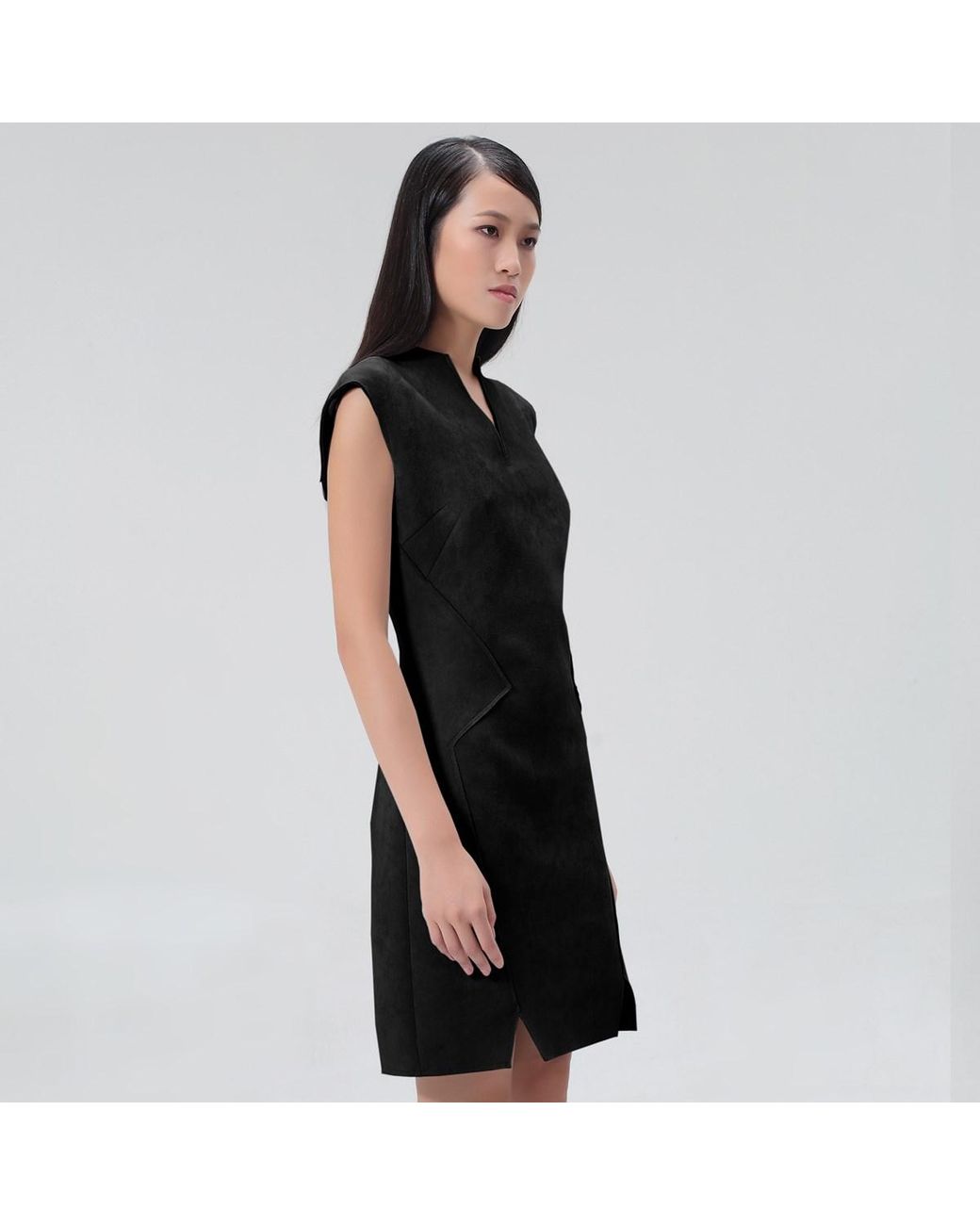 Smart & Joy Suede Kleermakersjurk in het Black