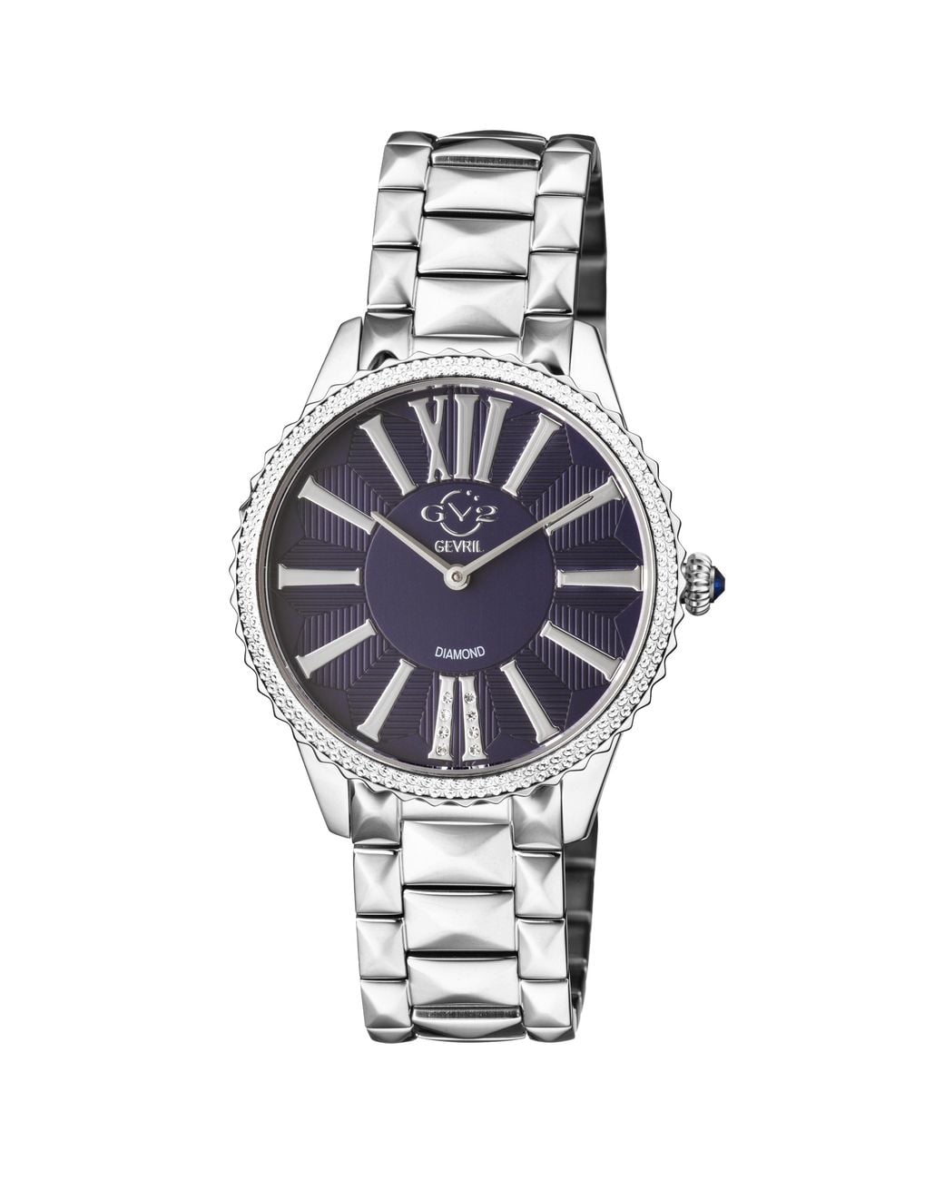 Gv2 Metallic Siena Swiss Quartz Diamonds Dial Stainless Steel Watch