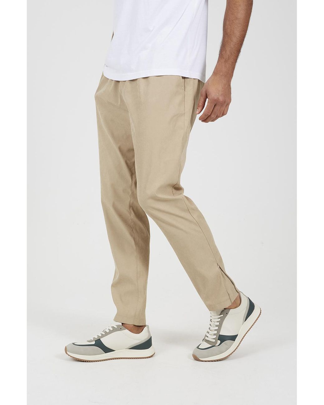 Brave Soul Natural Elasticated Waist Trousers for men