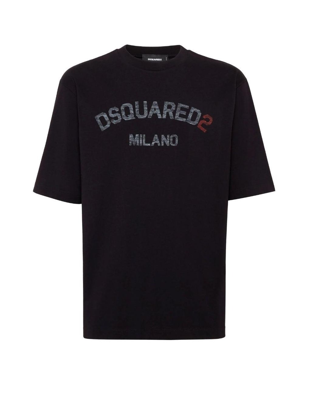 DSquared² Black Milano Logo T-Shirt Cotton for men