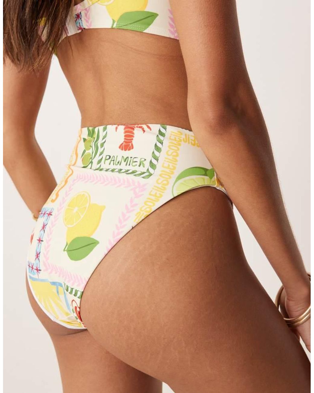 ASOS Multicolor High Leg Waist Bikini Bottom
