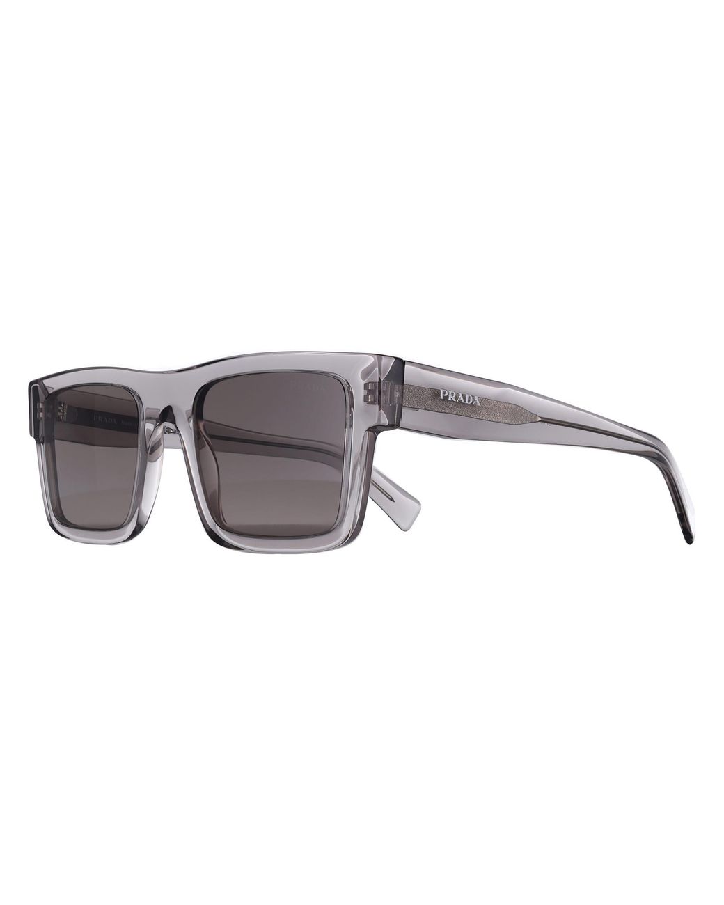 Prada Gray Rectangle Hematite Dark Pr19Ws for men