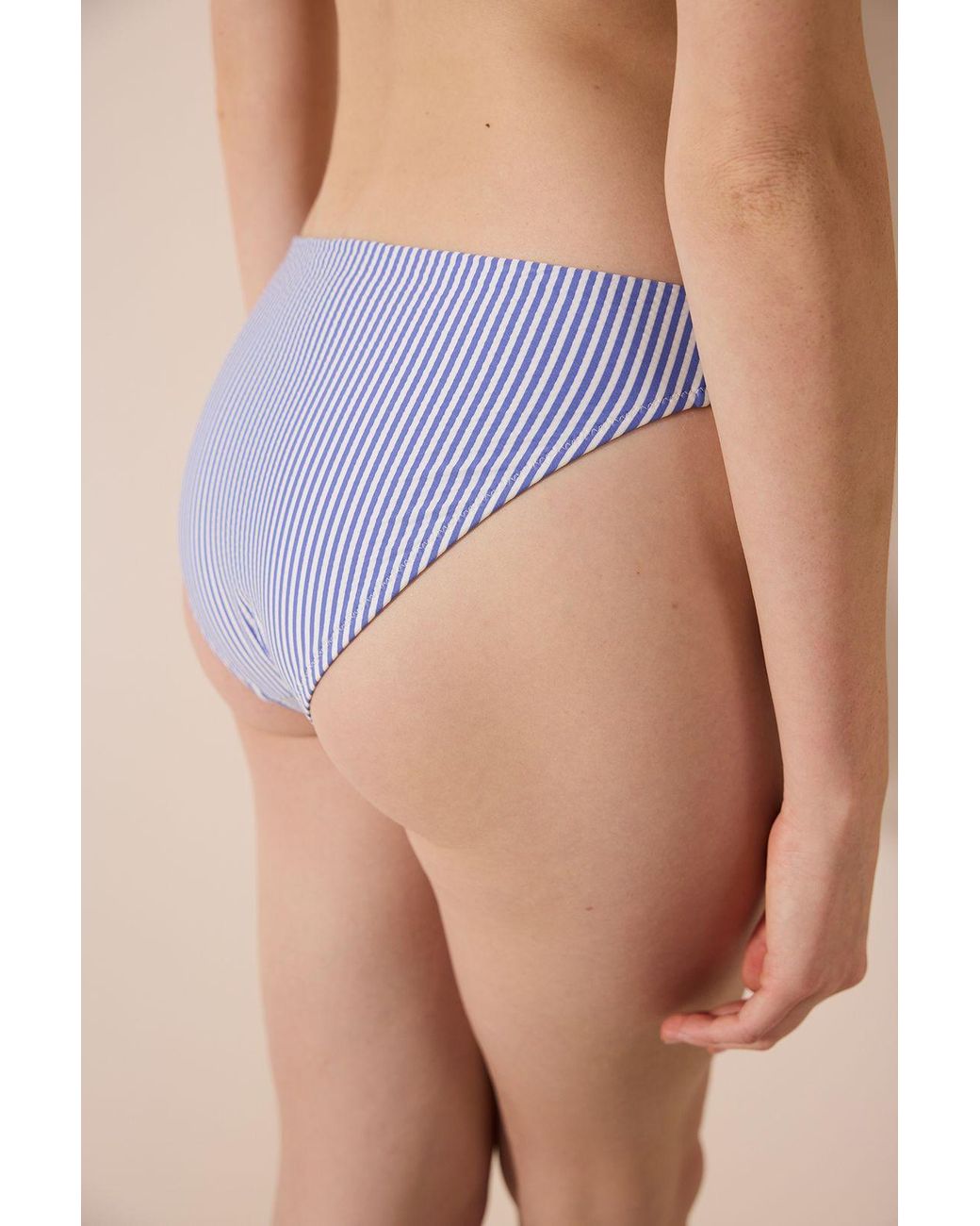Penti Blue Striped Mid-Waist Bikini Bottoms