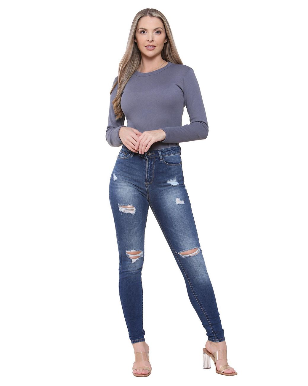 Enzo Blue Skinny Stretch Denim Jeans