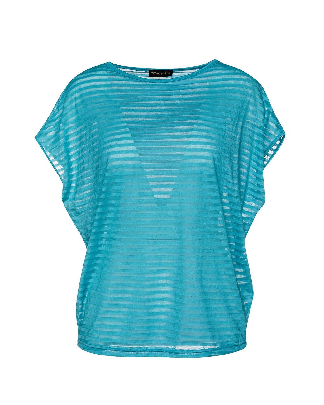 Conquista Blue Semi Sheer Top