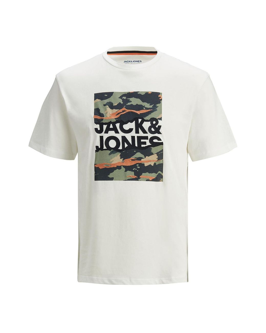 Jack & Jones White Jack&Jones Casual Cotton T-Shirt Crew Neck Short Sleeves for men