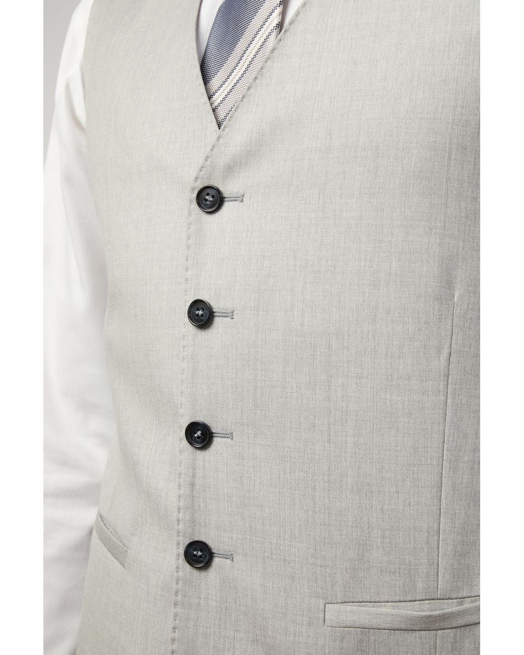 Alexandre Silver Label Gray Slim Fit Italian Twill Waistcoat Wool for men