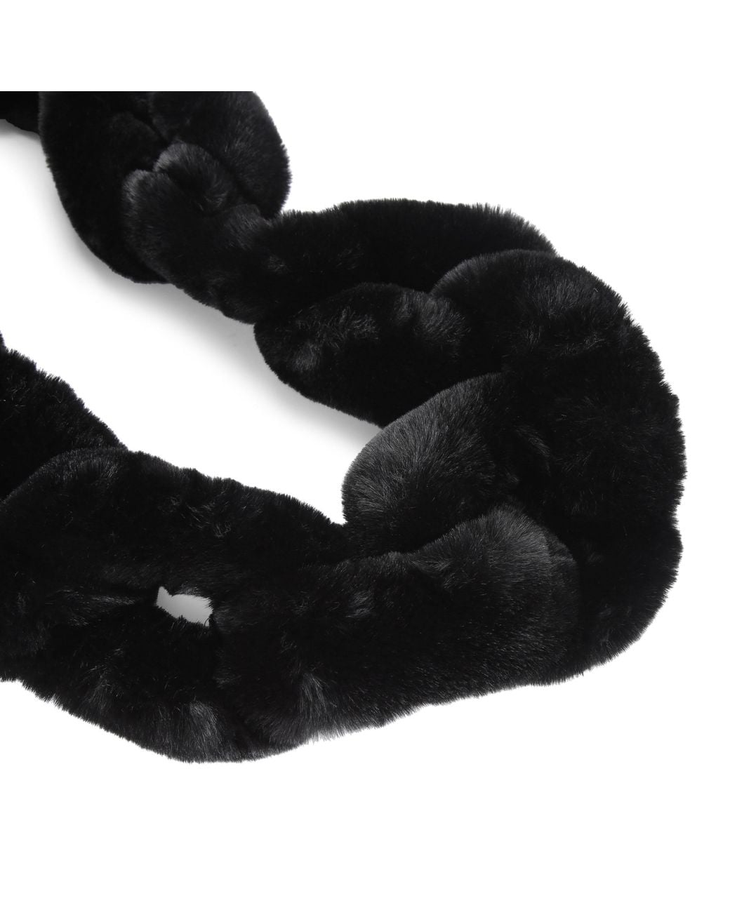 Kurt Geiger Black Faux Fur Chain Scarf