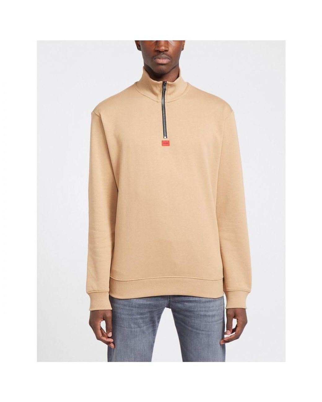 Mens zip deals neck sweatshirt