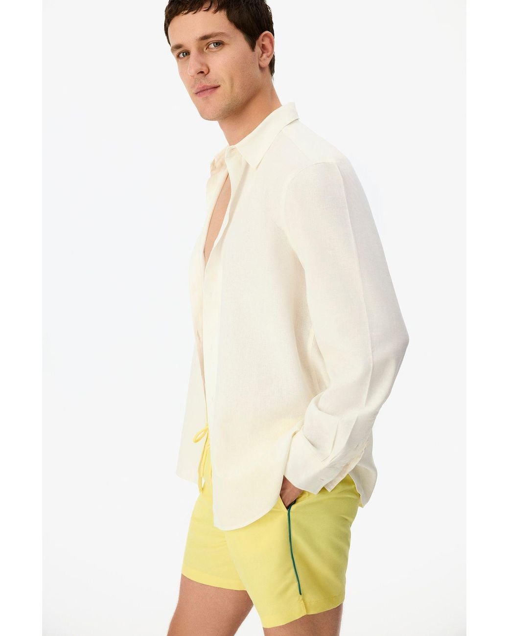 Penti Yellow Opposite Line Swim Shorts for men