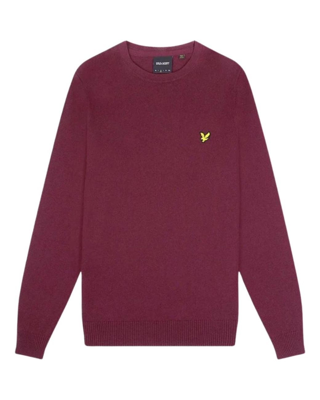 Lyle & Scott Purple Brand Logo Jumper Cotton for men