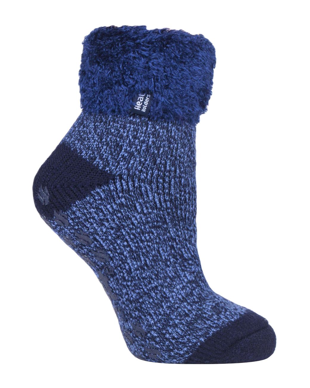 Heat Holders Blue Thermal Slipper Bed Socks With Non Slip Grips