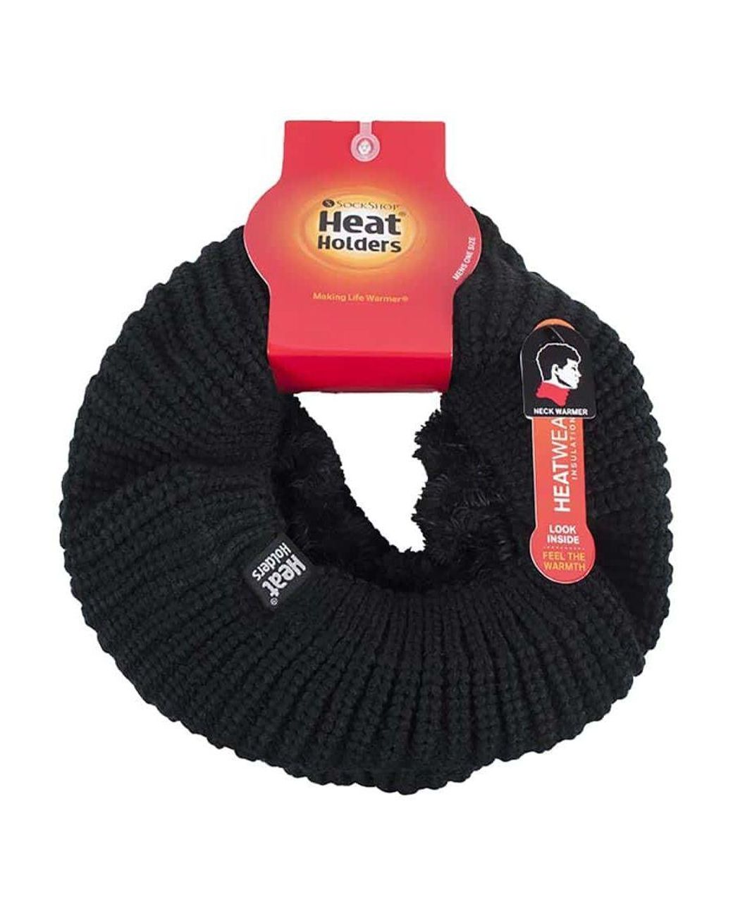 Heat Holders Blue Ladies Thick Winter Warm Fleece Lined Chunky Knit Thermal Neck Warmer